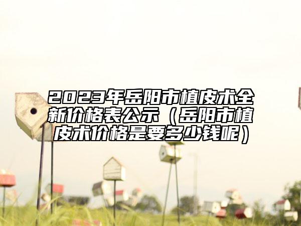 2023年岳阳市植皮术全新价格表公示（岳阳市植皮术价格是要多少钱呢）