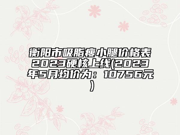 衡阳市吸脂瘦小腿价格表2023硬核上线(2023年5月均价为：10756元）