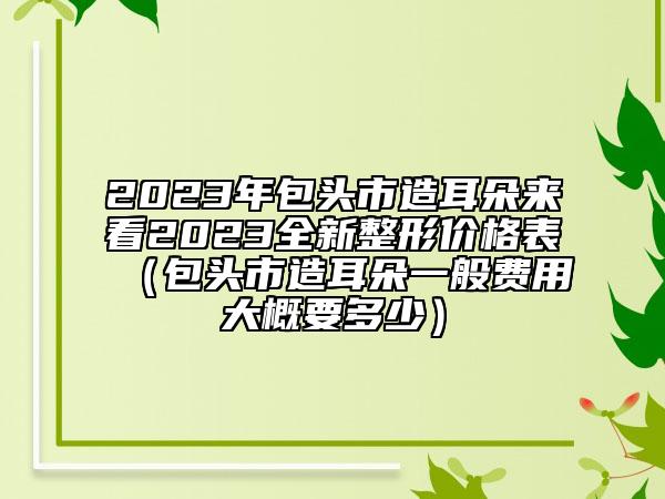 2023年包头市造耳朵来看2023全新整形价格表（包头市造耳朵一般费用大概要多少）