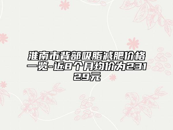 淮南市背部吸脂减肥价格一览-近8个月均价为23129元