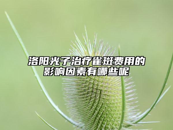 洛阳光子治疗雀斑费用的影响因素有哪些呢