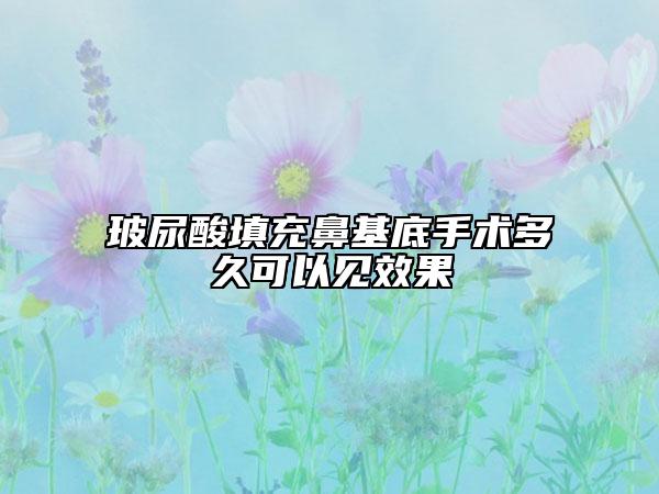 玻尿酸填充鼻基底手术多久可以见效果