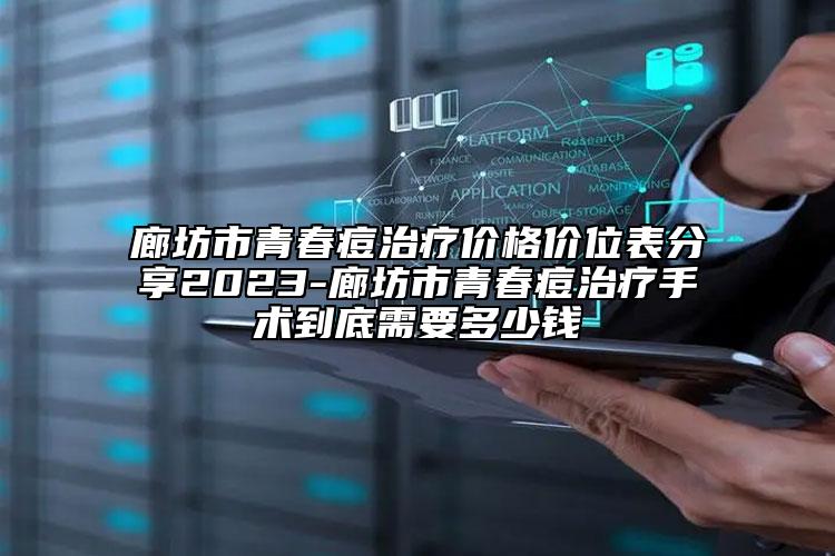 廊坊市青春痘治疗价格价位表分享2023-廊坊市青春痘治疗手术到底需要多少钱