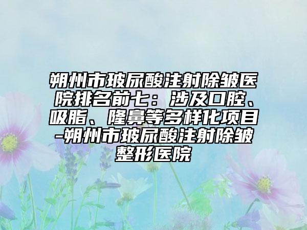 朔州市玻尿酸注射除皱医院排名前七：涉及口腔、吸脂、隆鼻等多样化项目-朔州市玻尿酸注射除皱整形医院