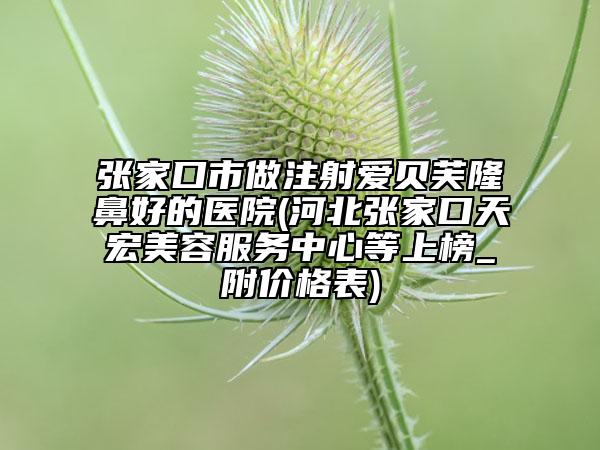 张家口市做注射爱贝芙隆鼻好的医院(河北张家口天宏美容服务中心等上榜_附价格表)