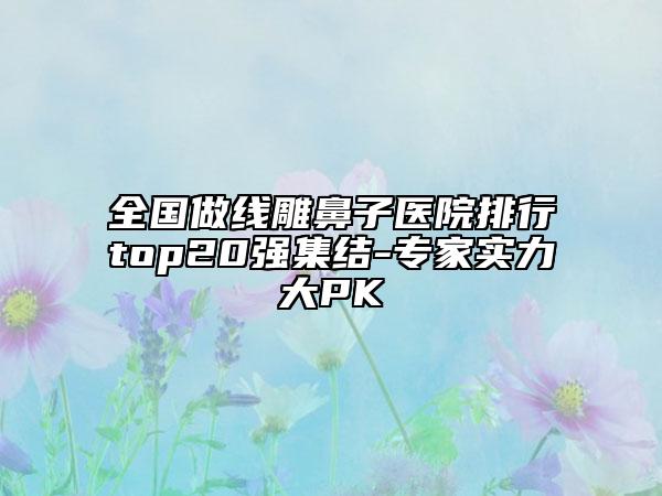 全国做线雕鼻子医院排行top20强集结-专家实力大PK