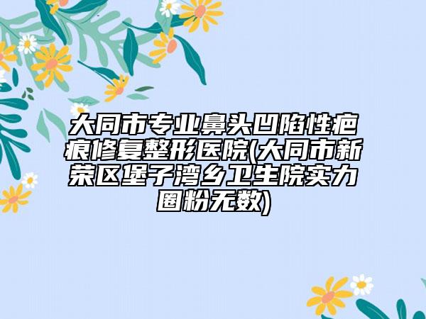 大同市专业鼻头凹陷性疤痕修复整形医院(大同市新荣区堡子湾乡卫生院实力圈粉无数)