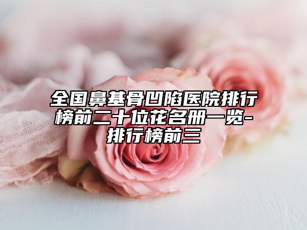 全国鼻基骨凹陷医院排行榜前二十位花名册一览-排行榜前三