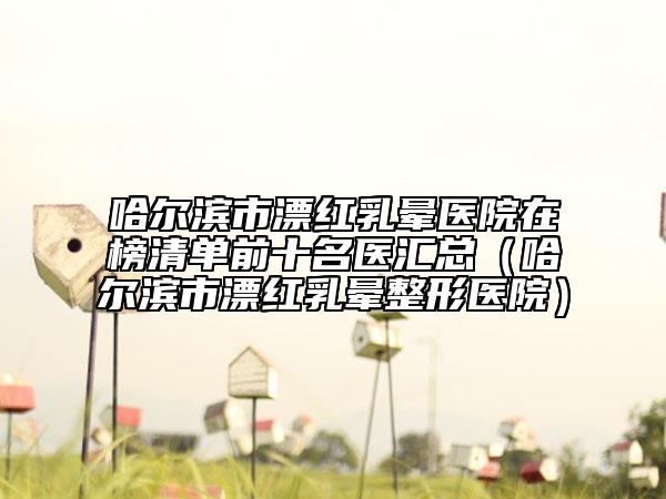 哈尔滨市漂红乳晕医院在榜清单前十名医汇总（哈尔滨市漂红乳晕整形医院）