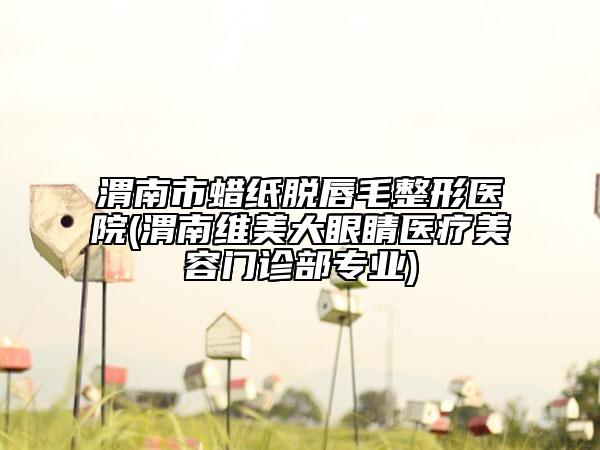 渭南市蜡纸脱唇毛整形医院(渭南维美大眼睛医疗美容门诊部专业)