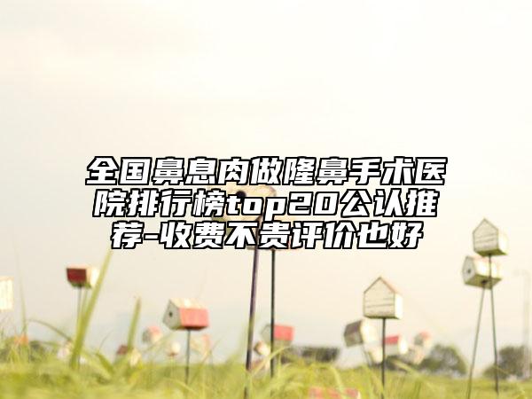 全国鼻息肉做隆鼻手术医院排行榜top20公认推荐-收费不贵评价也好