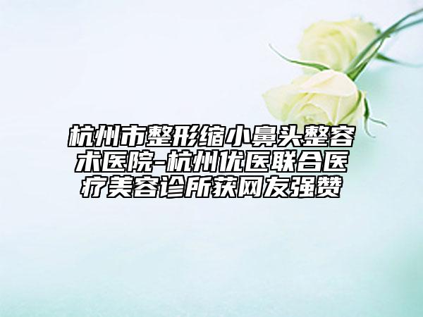 杭州市整形缩小鼻头整容术医院-杭州优医联合医疗美容诊所获网友强赞