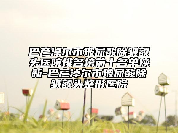 巴彦淖尔市玻尿酸除皱额头医院排名榜前十名单焕新-巴彦淖尔市玻尿酸除皱额头整形医院