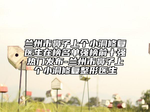 兰州市鼻子上个小洞修复医生在榜名单强榜前十强热门发布-兰州市鼻子上个小洞修复整形医生