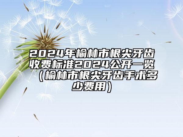 2024年榆林市根尖牙齿收费标准2024公开一览（榆林市根尖牙齿手术多少费用）