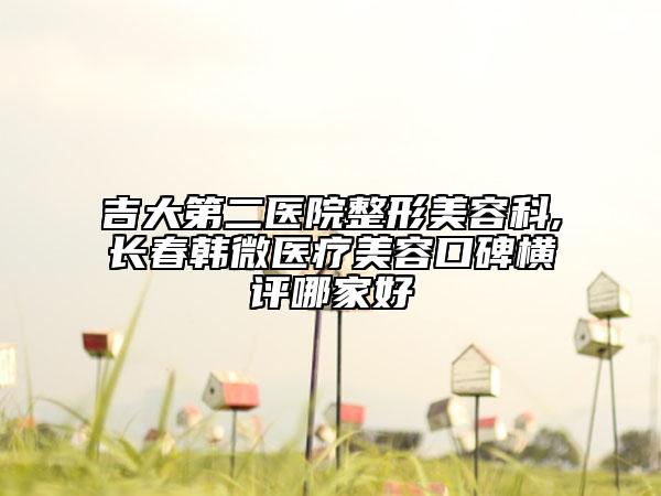 吉大第二医院整形美容科,长春韩微医疗美容口碑横评哪家好