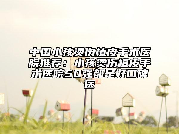 中国小孩烫伤植皮手术医院推荐：小孩烫伤植皮手术医院50强都是好口碑医