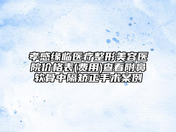 孝感缘临医疗整形美容医院价格表(费用)查看附鼻软骨中隔矫正手术案例