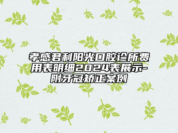 孝感君利阳光口腔诊所费用表明细2024表展示-附牙冠矫正案例