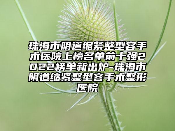 珠海市阴道缩紧整型容手术医院上榜名单前十强2022榜单新出炉-珠海市阴道缩紧整型容手术整形医院