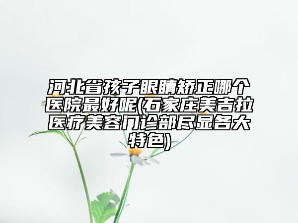 河北省孩子眼睛矫正哪个医院最好呢(石家庄美吉拉医疗美容门诊部尽显各大特色)