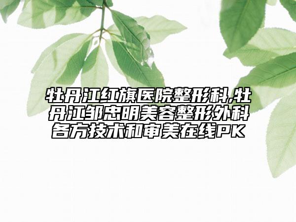 牡丹江红旗医院整形科,牡丹江邹忠明美容整形外科各方技术和审美在线PK