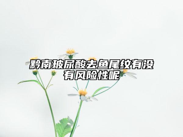 黔南玻尿酸去鱼尾纹有没有风险性呢