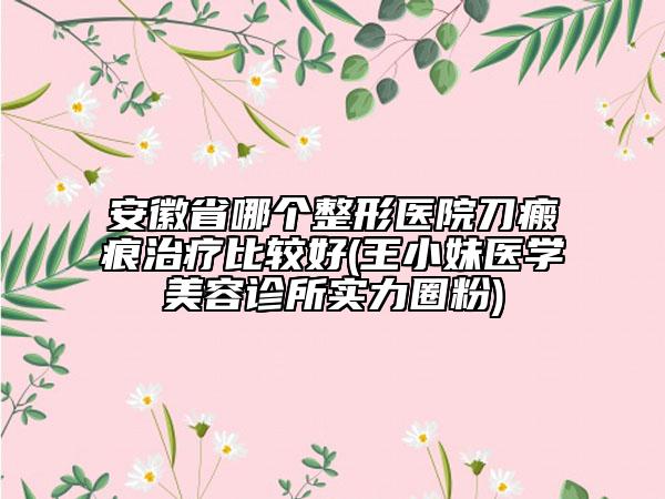 安徽省哪个整形医院刀瘢痕治疗比较好(王小妹医学美容诊所实力圈粉)