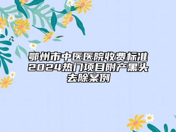 鄂州市中医医院收费标准2024热门项目附产黑头去除案例