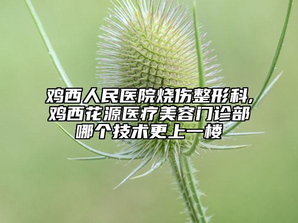 鸡西人民医院烧伤整形科,鸡西花源医疗美容门诊部哪个技术更上一楼