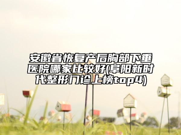 安徽省恢复产后胸部下垂医院哪家比较好(阜阳新时代整形门诊上榜top4)