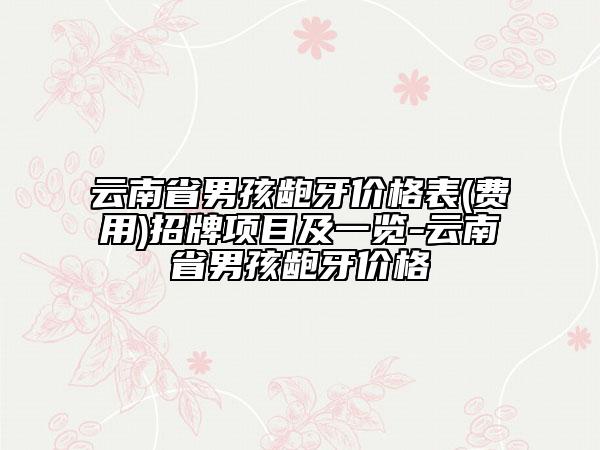 云南省男孩龅牙价格表(费用)招牌项目及一览-云南省男孩龅牙价格