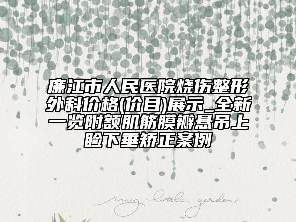 廉江市人民医院烧伤整形外科价格(价目)展示_全新一览附额肌筋膜瓣悬吊上睑下垂矫正案例