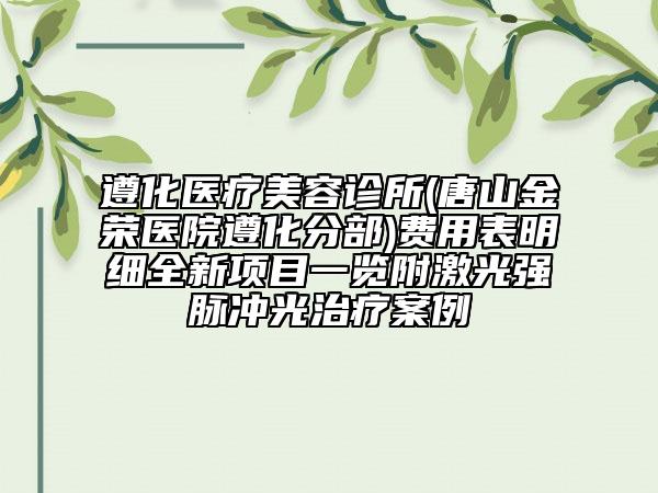 遵化医疗美容诊所(唐山金荣医院遵化分部)费用表明细全新项目一览附激光强脉冲光治疗案例