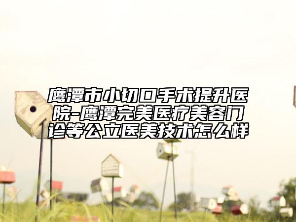 鹰潭市小切口手术提升医院-鹰潭完美医疗美容门诊等公立医美技术怎么样