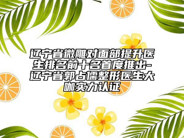 辽宁省微雕对面部提升医生排名前十名首度推出-辽宁省郭占儒整形医生大咖实力认证