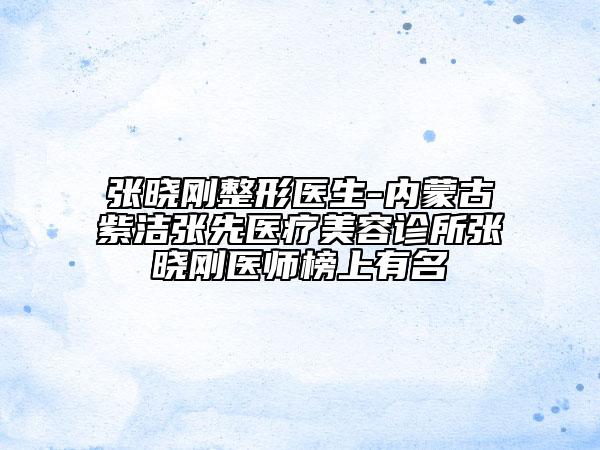 张晓刚整形医生-内蒙古紫洁张先医疗美容诊所张晓刚医师榜上有名