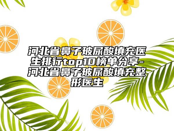 河北省鼻子玻尿酸填充医生排行top10榜单分享-河北省鼻子玻尿酸填充整形医生