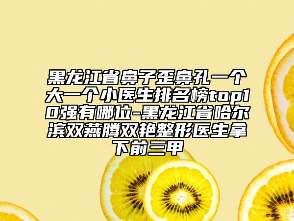 黑龙江省鼻子歪鼻孔一个大一个小医生排名榜top10强有哪位-黑龙江省哈尔滨双燕腾双艳整形医生拿下前三甲