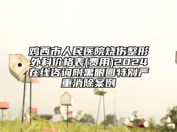 鸡西市人民医院烧伤整形外科价格表(费用)2024在线咨询附黑眼圈特别严重消除案例