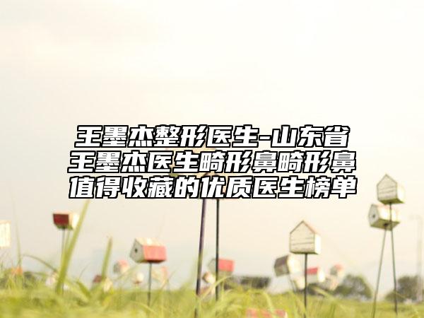 王墨杰整形医生-山东省王墨杰医生畸形鼻畸形鼻值得收藏的优质医生榜单